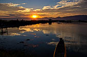 Inle Lake Myanmar. Sunset view from the resort. 